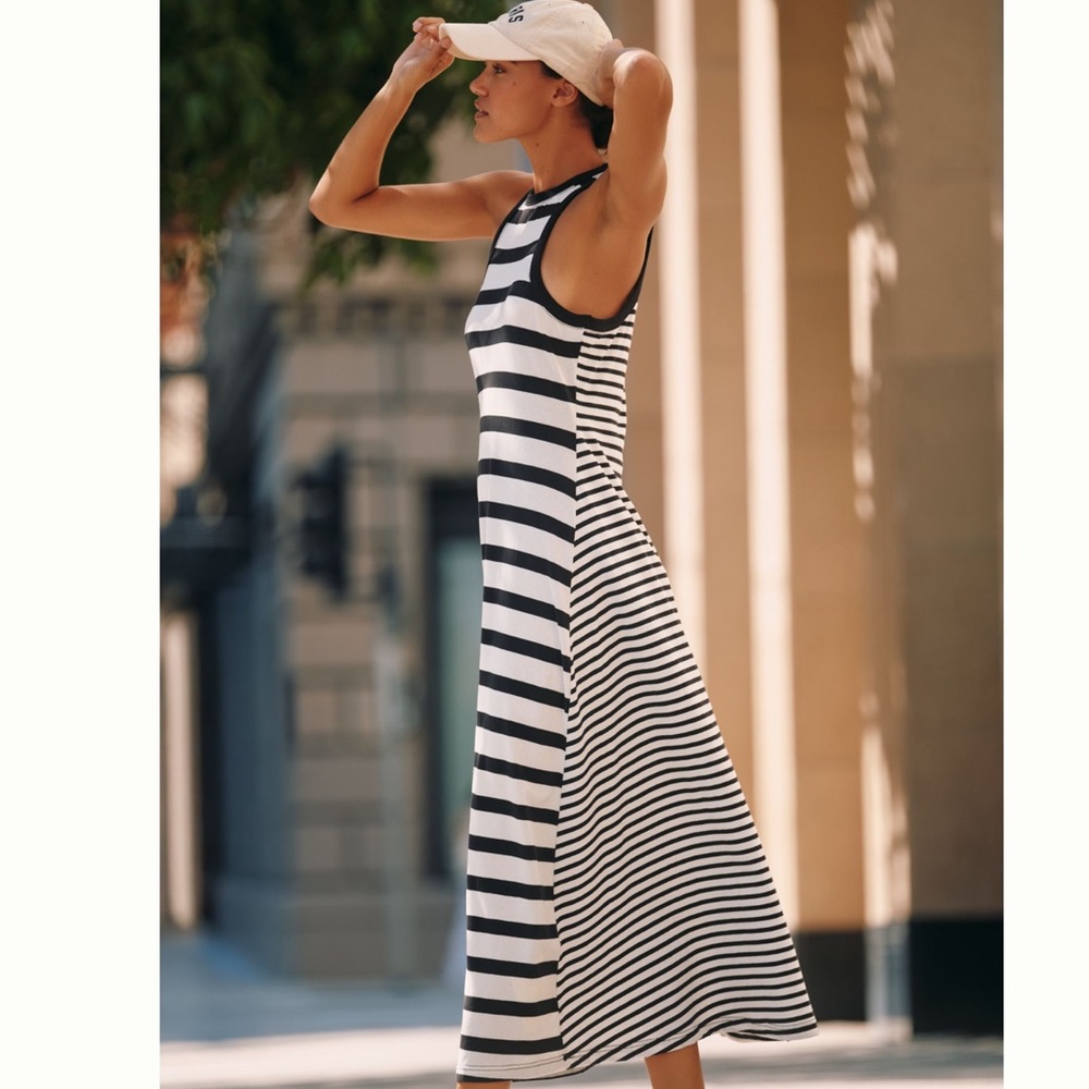 Anthropologie Daily Practice Mixed Print Knit Midi Dress